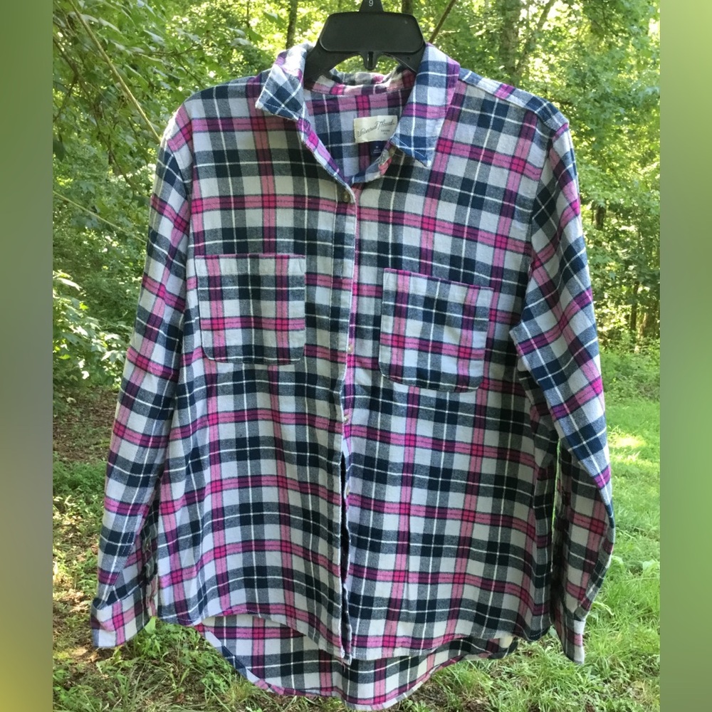 100% Cotton plaid flannel shirt.